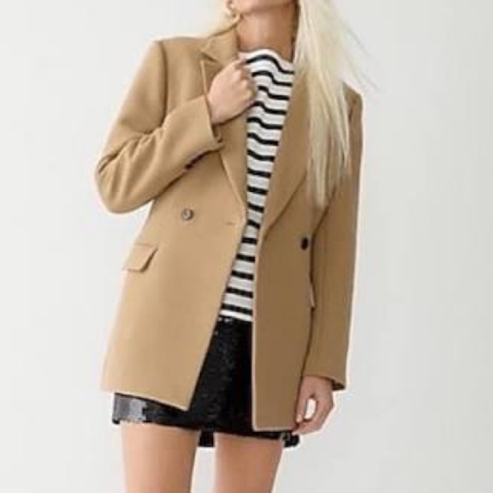 Jcrew Evening Blazer Tan Italian Double Cloth Wool